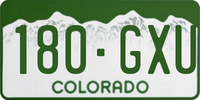 CO license plate 180GXU