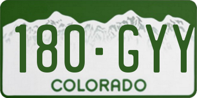 CO license plate 180GYY