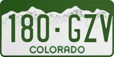 CO license plate 180GZV
