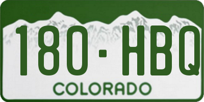 CO license plate 180HBQ