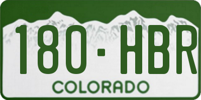 CO license plate 180HBR