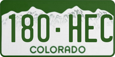 CO license plate 180HEC