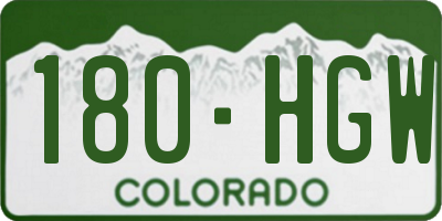 CO license plate 180HGW