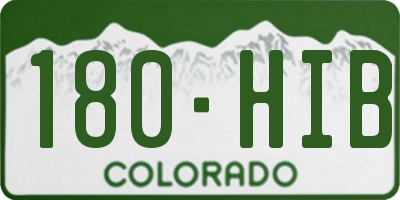 CO license plate 180HIB