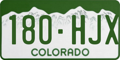 CO license plate 180HJX