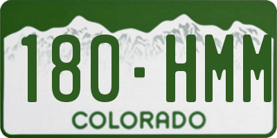 CO license plate 180HMM