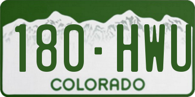 CO license plate 180HWU