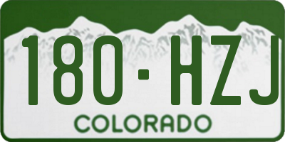CO license plate 180HZJ