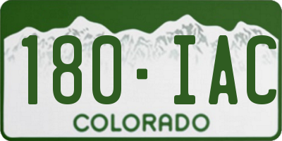 CO license plate 180IAC