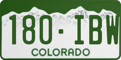 CO license plate 180IBW