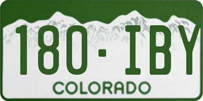 CO license plate 180IBY
