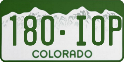 CO license plate 180IOP