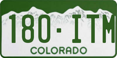 CO license plate 180ITM