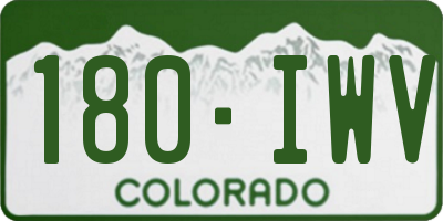 CO license plate 180IWV