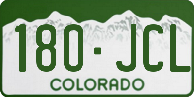 CO license plate 180JCL