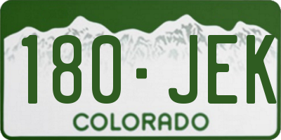 CO license plate 180JEK