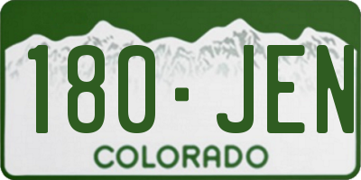 CO license plate 180JEN
