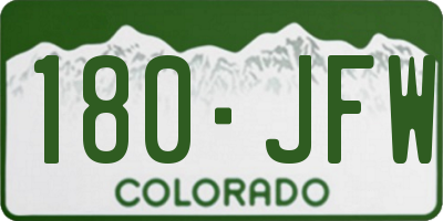 CO license plate 180JFW