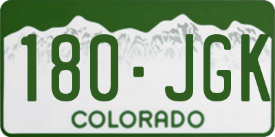 CO license plate 180JGK
