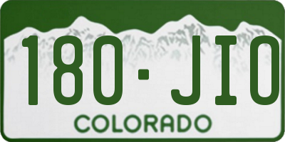 CO license plate 180JIO