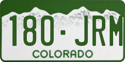 CO license plate 180JRM