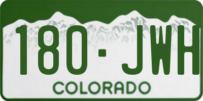 CO license plate 180JWH