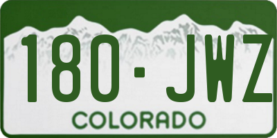 CO license plate 180JWZ