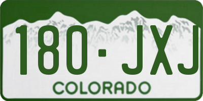 CO license plate 180JXJ