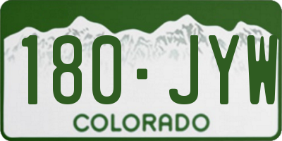 CO license plate 180JYW