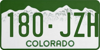 CO license plate 180JZH