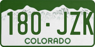CO license plate 180JZK