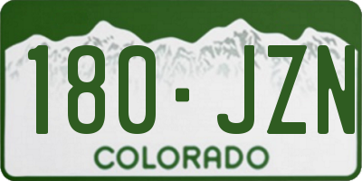CO license plate 180JZN