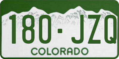 CO license plate 180JZQ