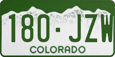 CO license plate 180JZW