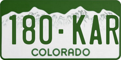 CO license plate 180KAR