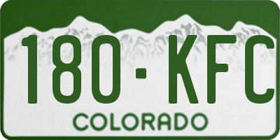 CO license plate 180KFC