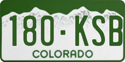 CO license plate 180KSB