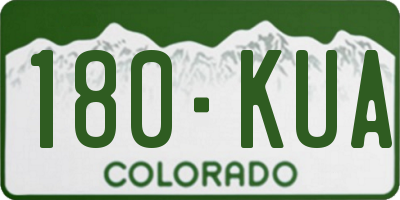 CO license plate 180KUA