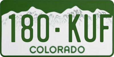 CO license plate 180KUF