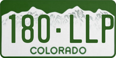 CO license plate 180LLP