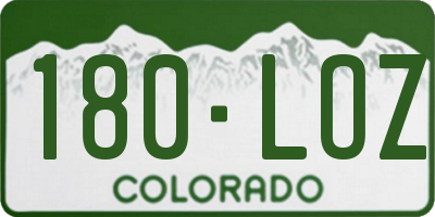 CO license plate 180LOZ