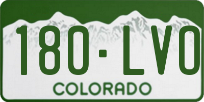 CO license plate 180LVO