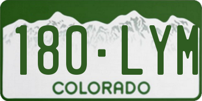 CO license plate 180LYM