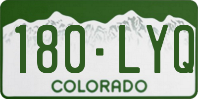 CO license plate 180LYQ