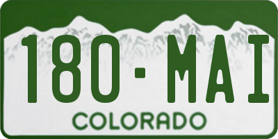 CO license plate 180MAI