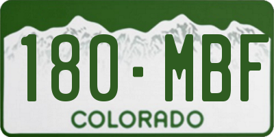 CO license plate 180MBF