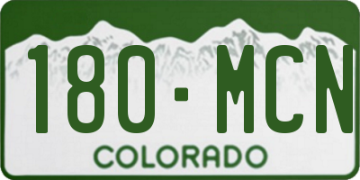 CO license plate 180MCN