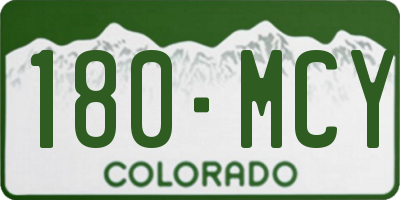 CO license plate 180MCY
