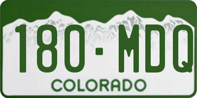 CO license plate 180MDQ