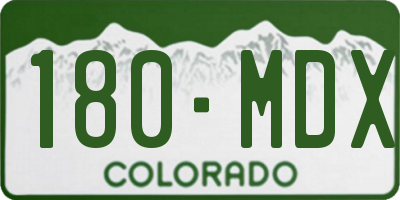 CO license plate 180MDX